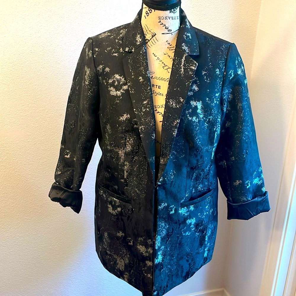 Dressy black and silver size small chicos blazer
